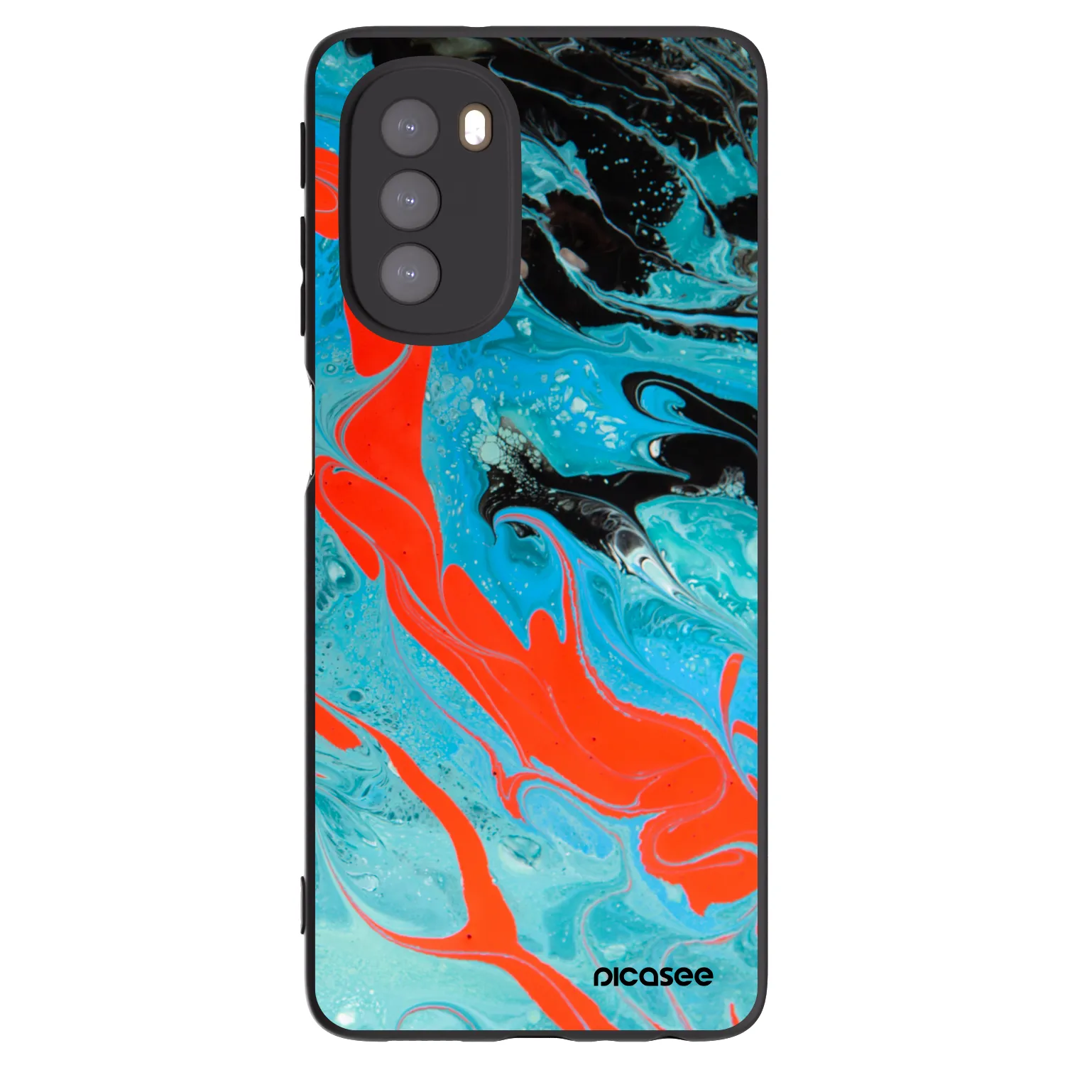 Picasee crna silikonska maskica za Motorola Moto G51 - Blue Magma