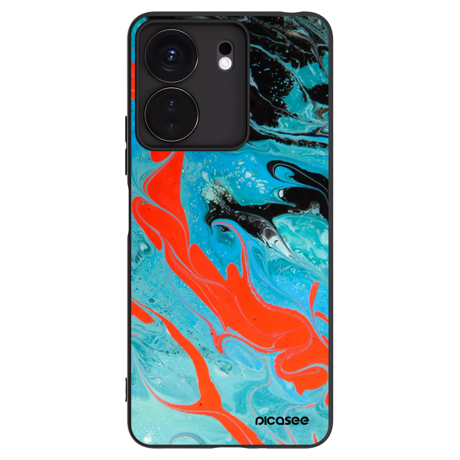 Picasee crna silikonska maskica za Xiaomi Redmi 13C 4G - Blue Magma