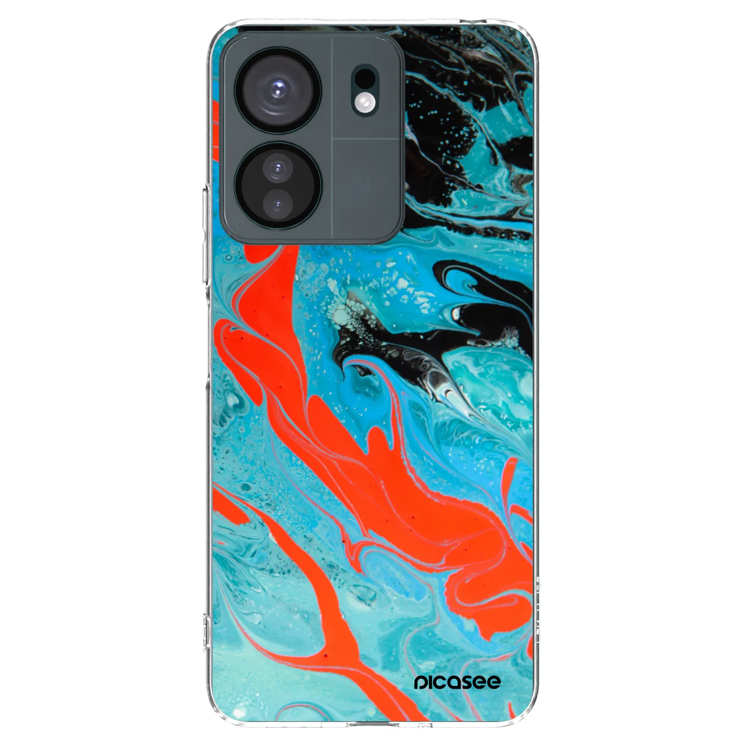 Picasee silikonska prozirna maskica za Xiaomi Redmi 13C 4G - Blue Magma