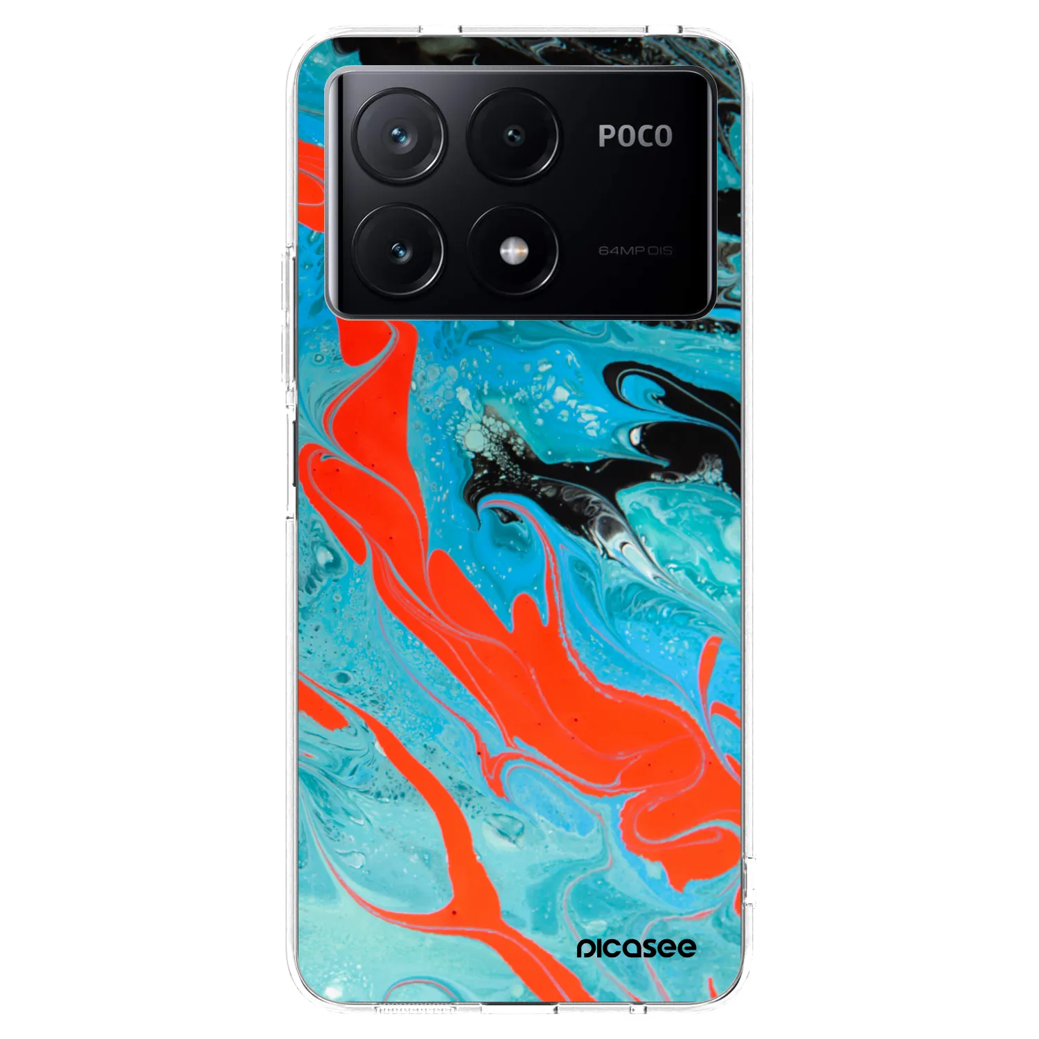Picasee silikonska prozirna maskica za Xiaomi Poco X6 Pro - Blue Magma