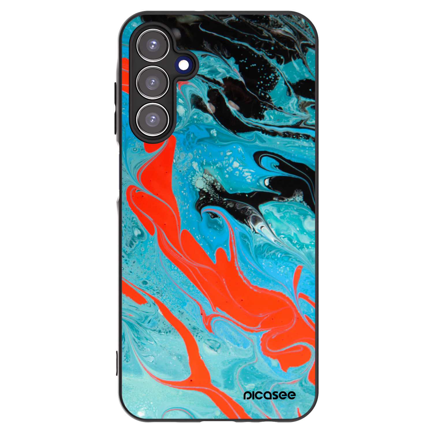Picasee crna silikonska maskica za Samsung Galaxy A15 A155F 4G - Blue Magma