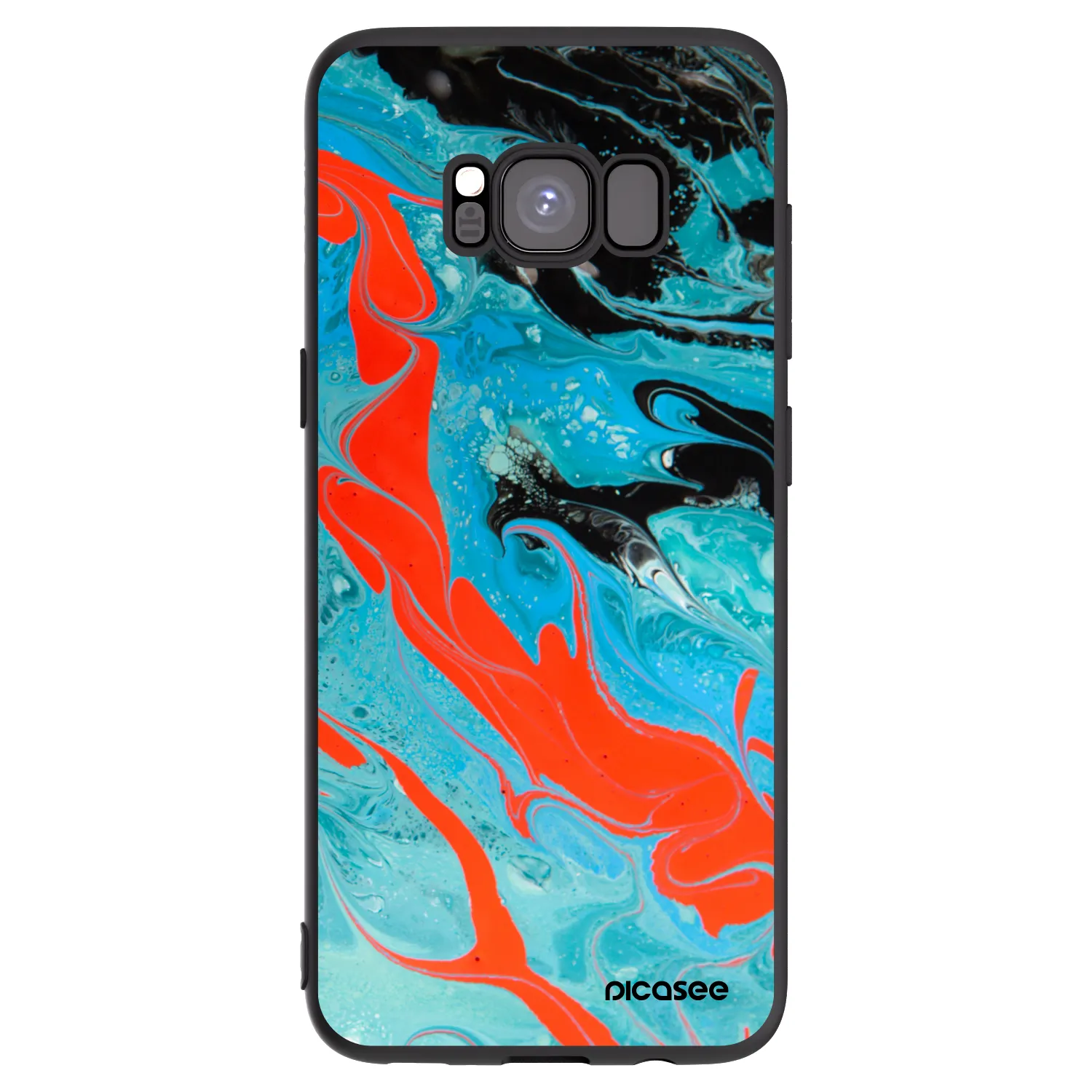 Picasee crna silikonska maskica za Samsung Galaxy S8 G950F - Blue Magma