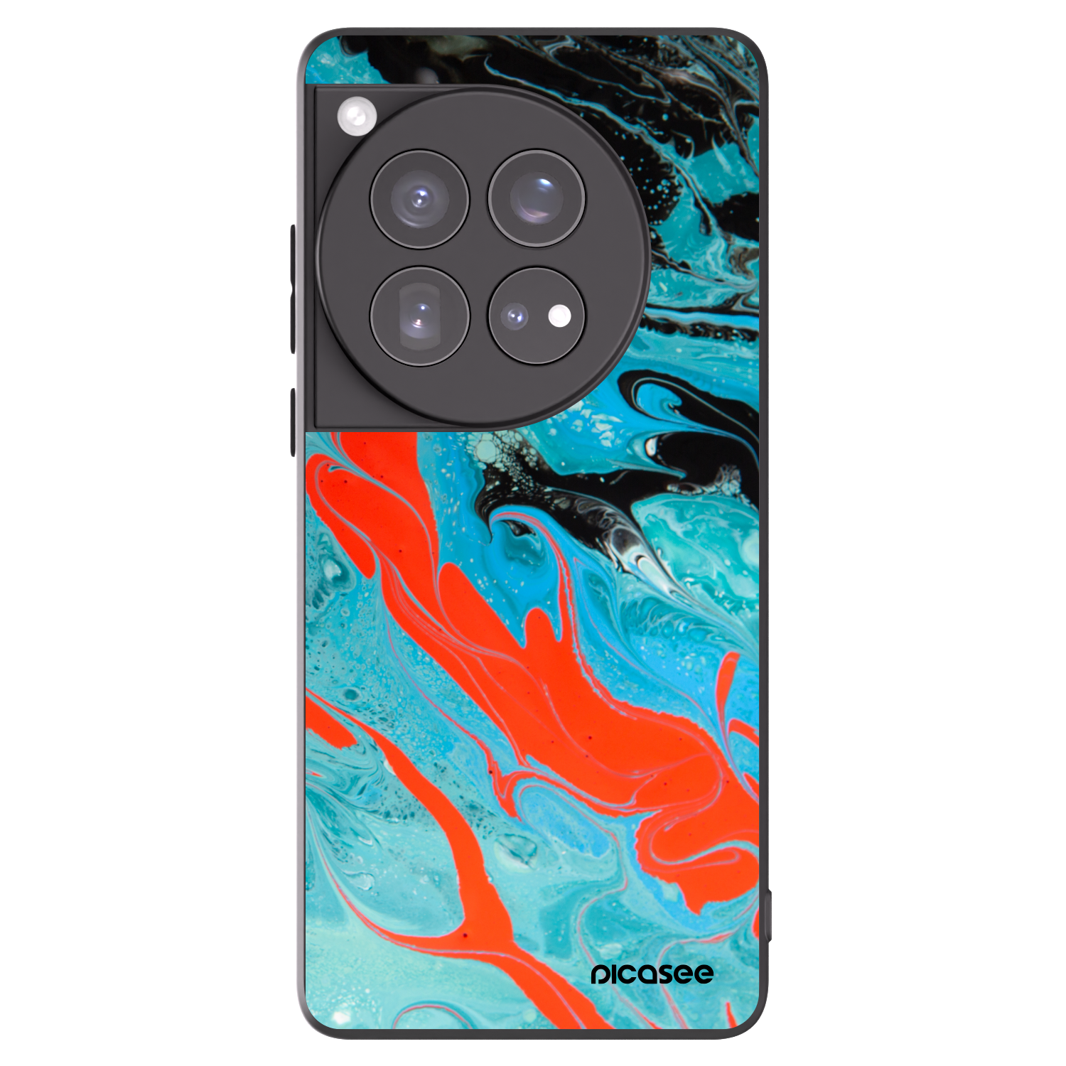 Picasee crna silikonska maskica za OnePlus 12 5G - Blue Magma