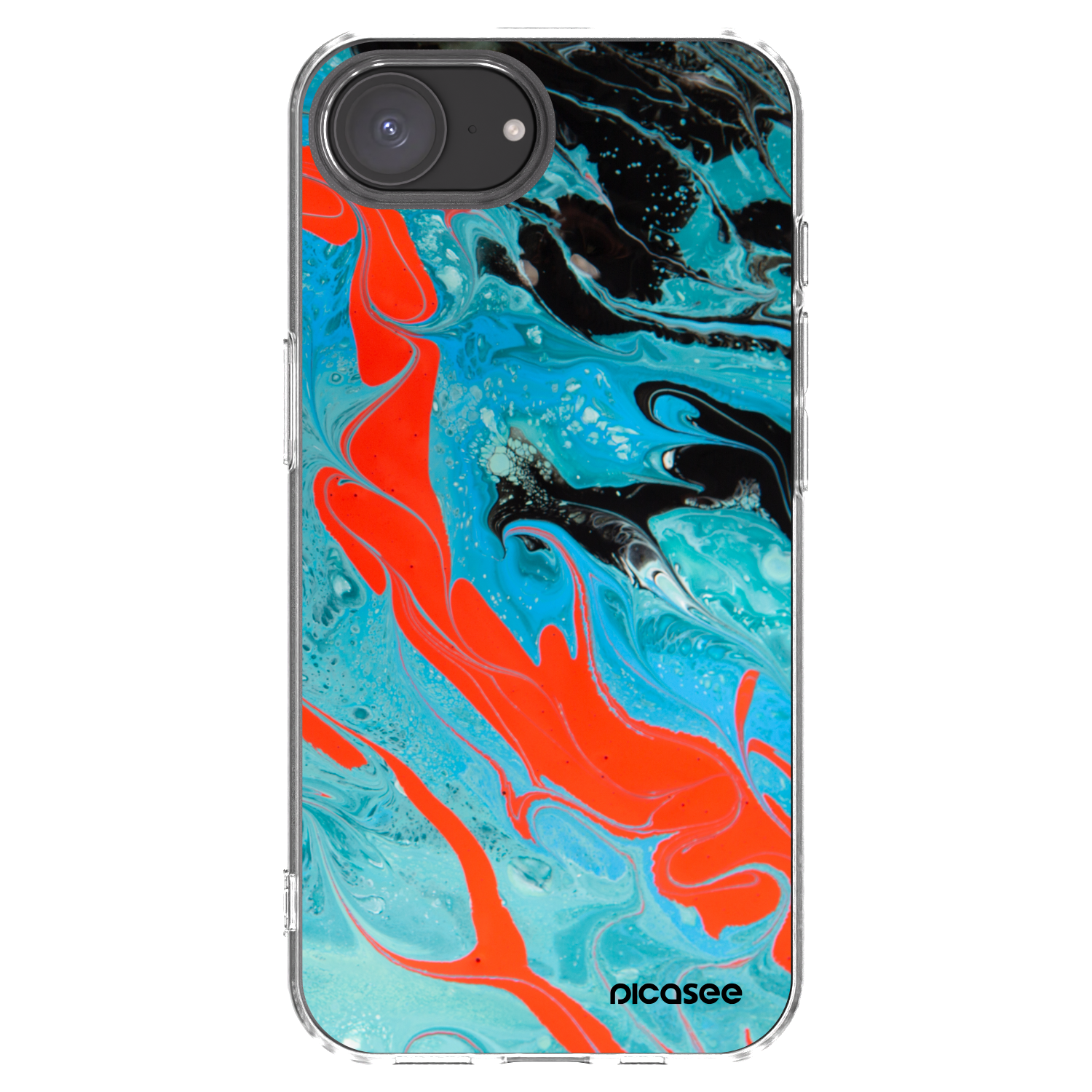 Picasee silikonska prozirna maskica za Apple iPhone 16e - Blue Magma