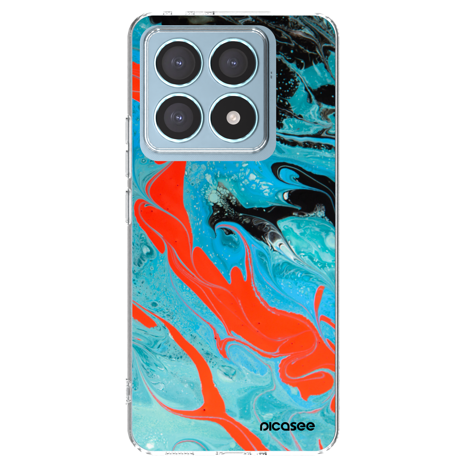 Picasee silikonska prozirna maskica za Xiaomi 14T Pro - Blue Magma