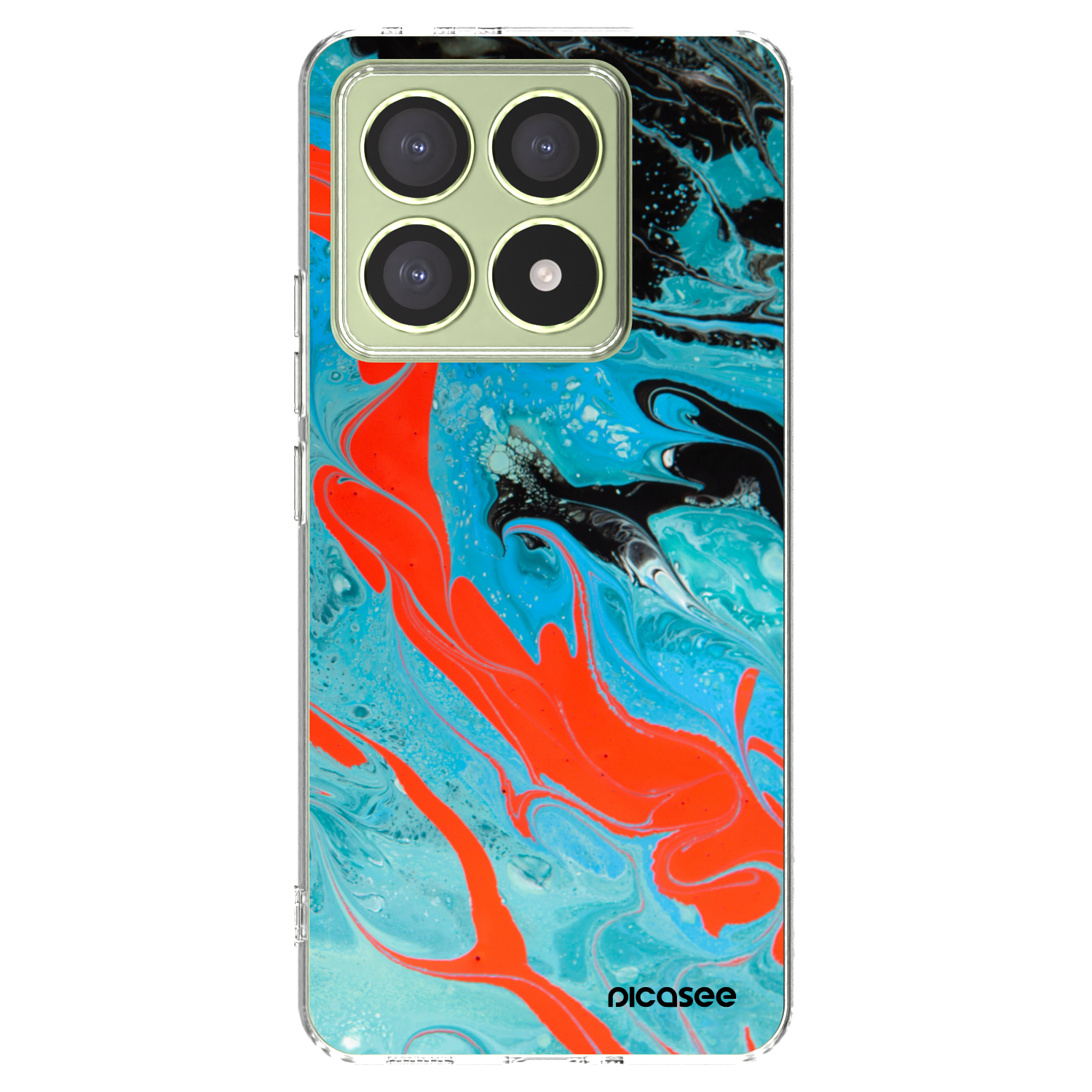 Picasee silikonska prozirna maskica za Xiaomi 14T - Blue Magma