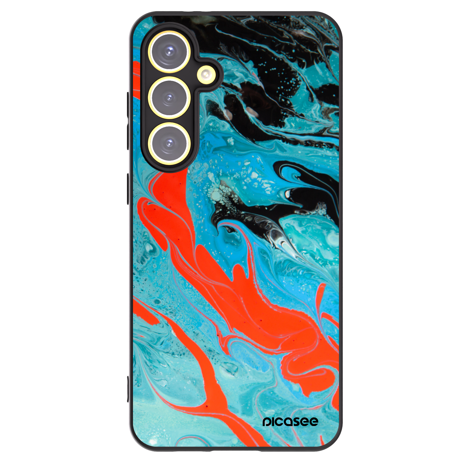 Picasee crna silikonska maskica za Samsung Galaxy S24 FE S721B - Blue Magma