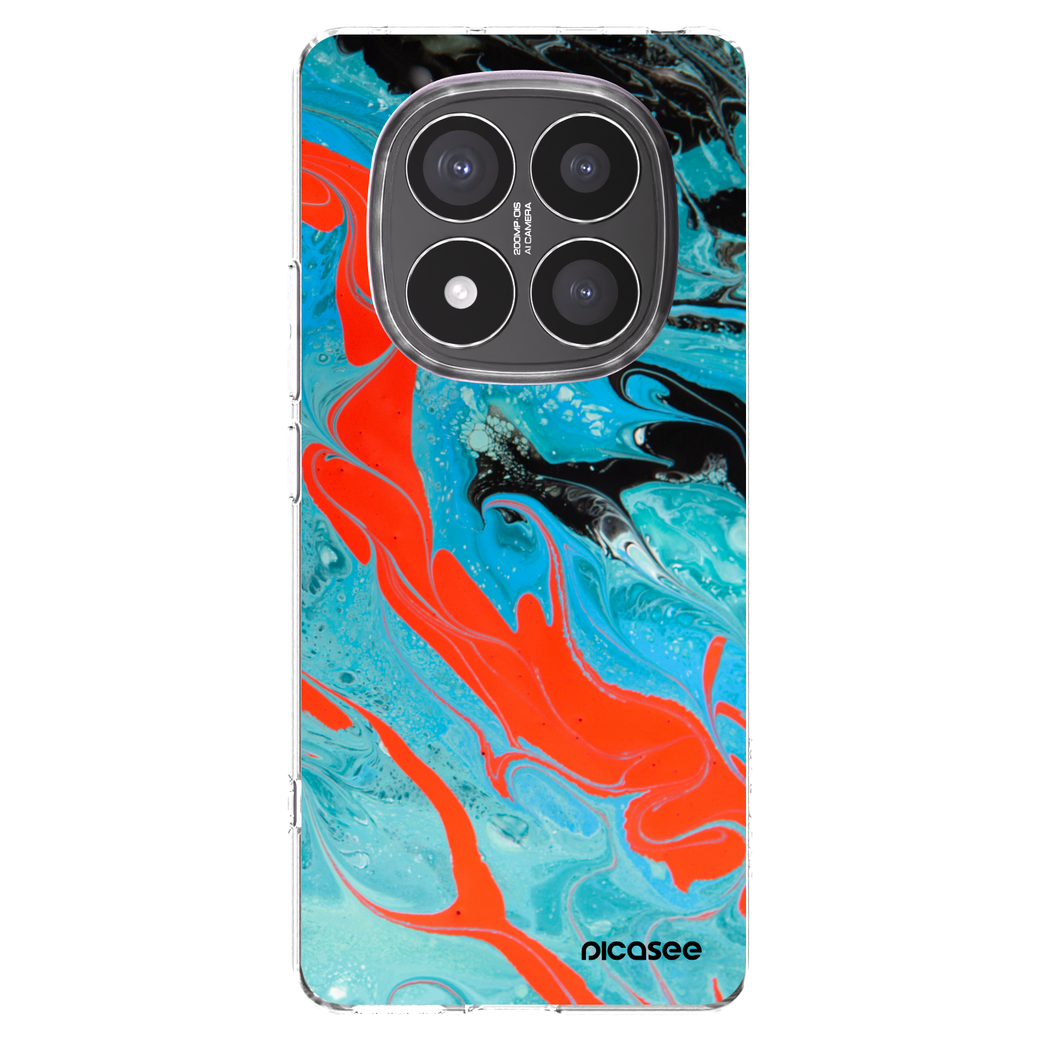 Picasee silikonska prozirna maskica za Xiaomi Redmi Note 14 Pro+ 5G - Blue Magma