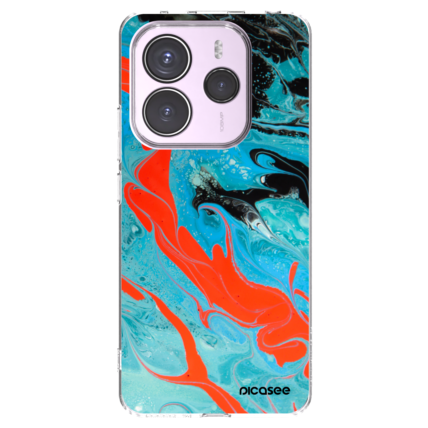 Picasee silikonska prozirna maskica za Xiaomi Redmi Note 14 5G - Blue Magma