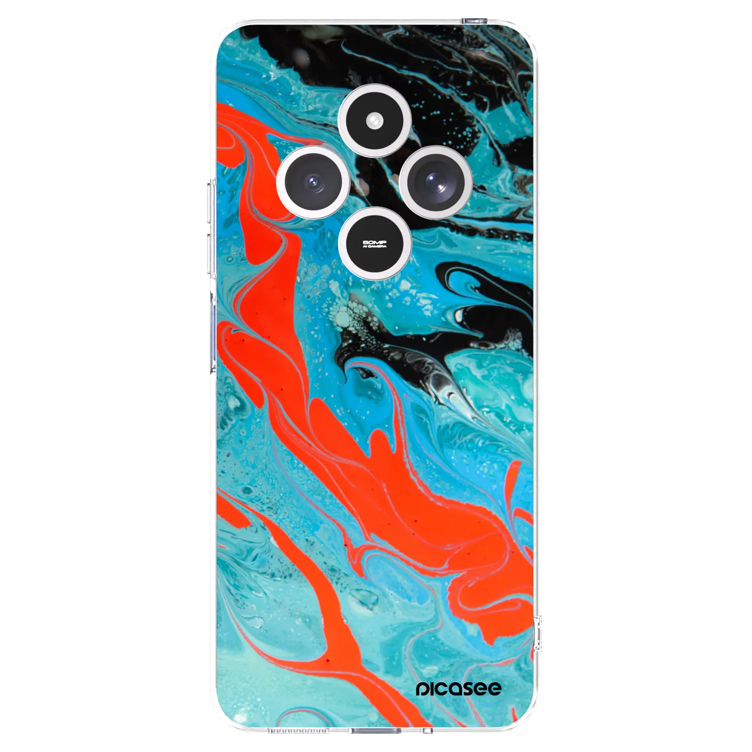 Picasee silikonska prozirna maskica za Xiaomi Redmi 14C - Blue Magma