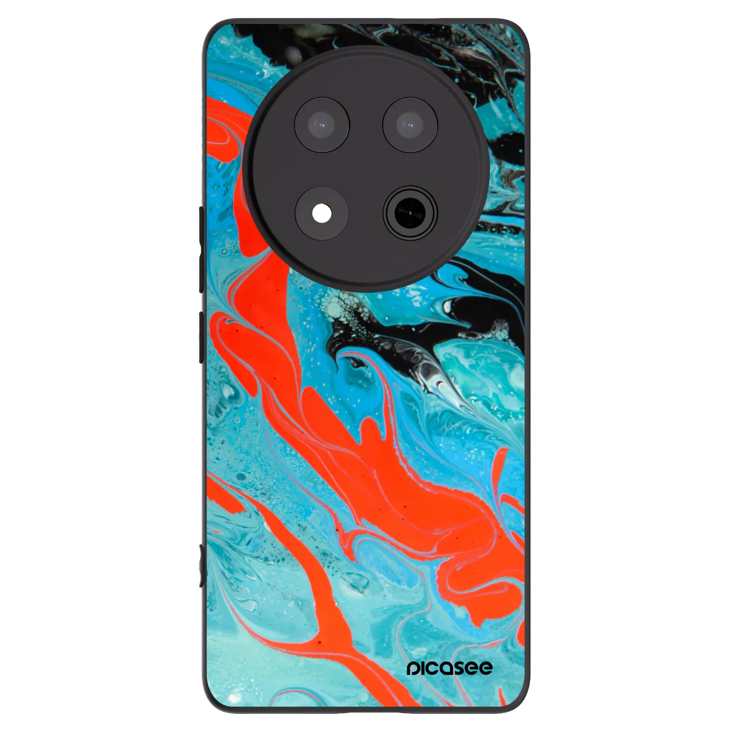 Picasee crna silikonska maskica za Honor Magic7 Lite 5G - Blue Magma