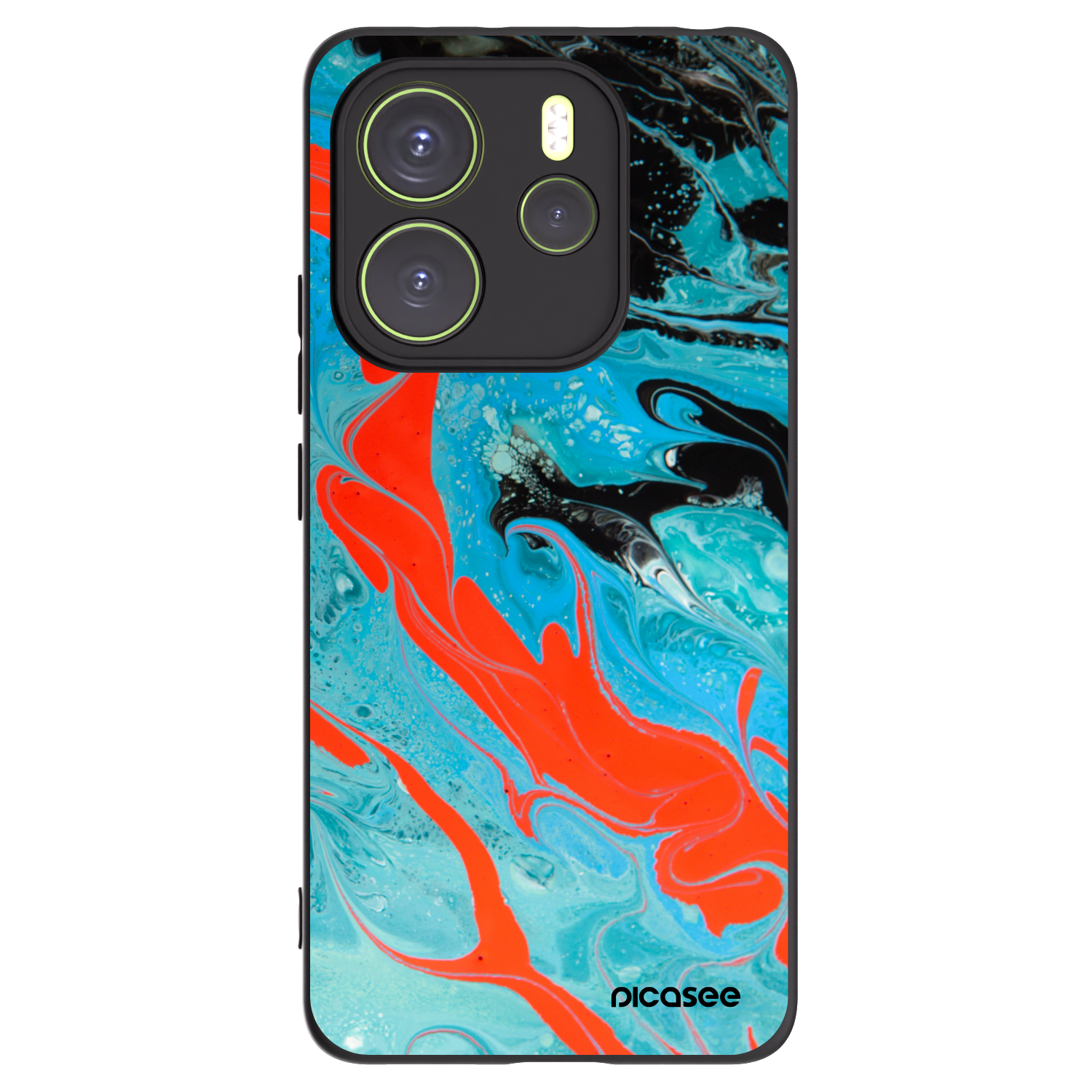 Picasee crna silikonska maskica za Xiaomi Redmi Note 14 4G - Blue Magma