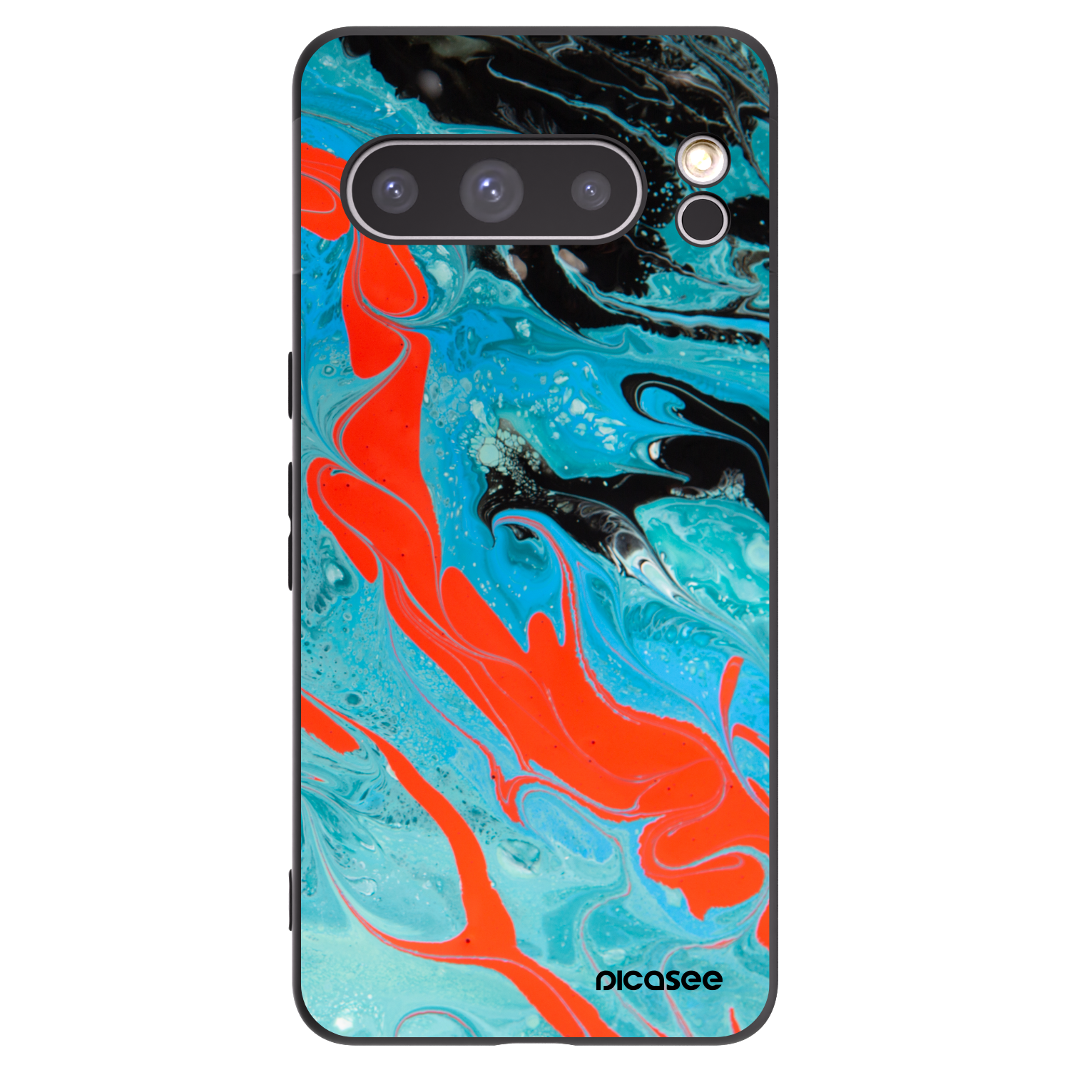 Picasee crna silikonska maskica za Google Pixel 8 Pro - Blue Magma