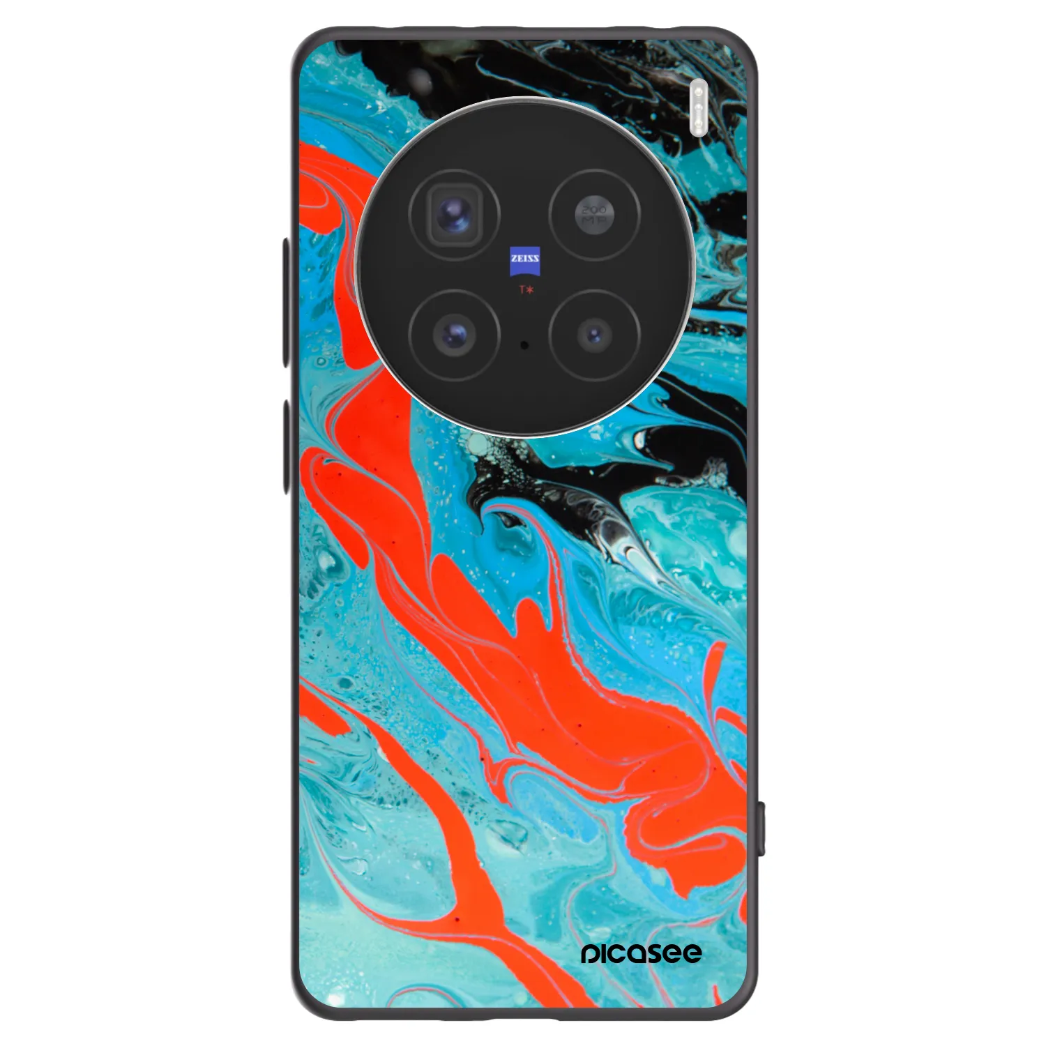Picasee crna silikonska maskica za Vivo X200 Pro - Blue Magma