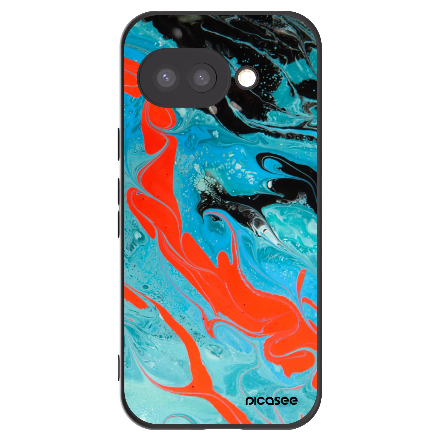 Picasee crna silikonska maskica za Google Pixel 9a - Blue Magma