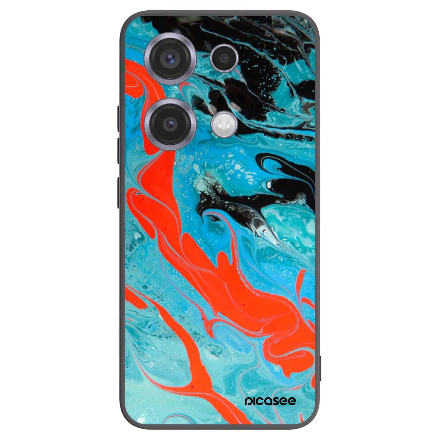 Picasee crna silikonska maskica za Xiaomi Redmi Note 14S - Blue Magma