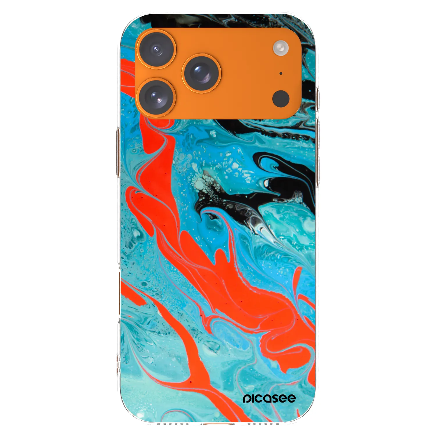 Picasee silikonska prozirna maskica za Apple iPhone 17 Pro Max - Blue Magma