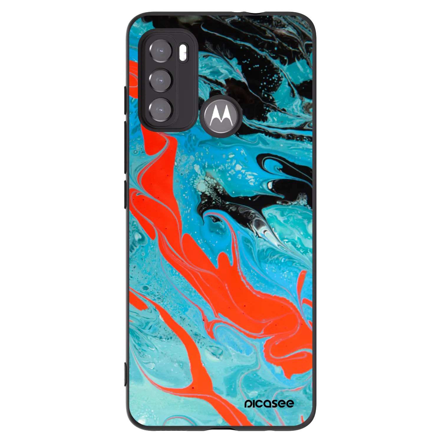 Picasee crna silikonska maskica za Motorola Edge 60 5G - Blue Magma