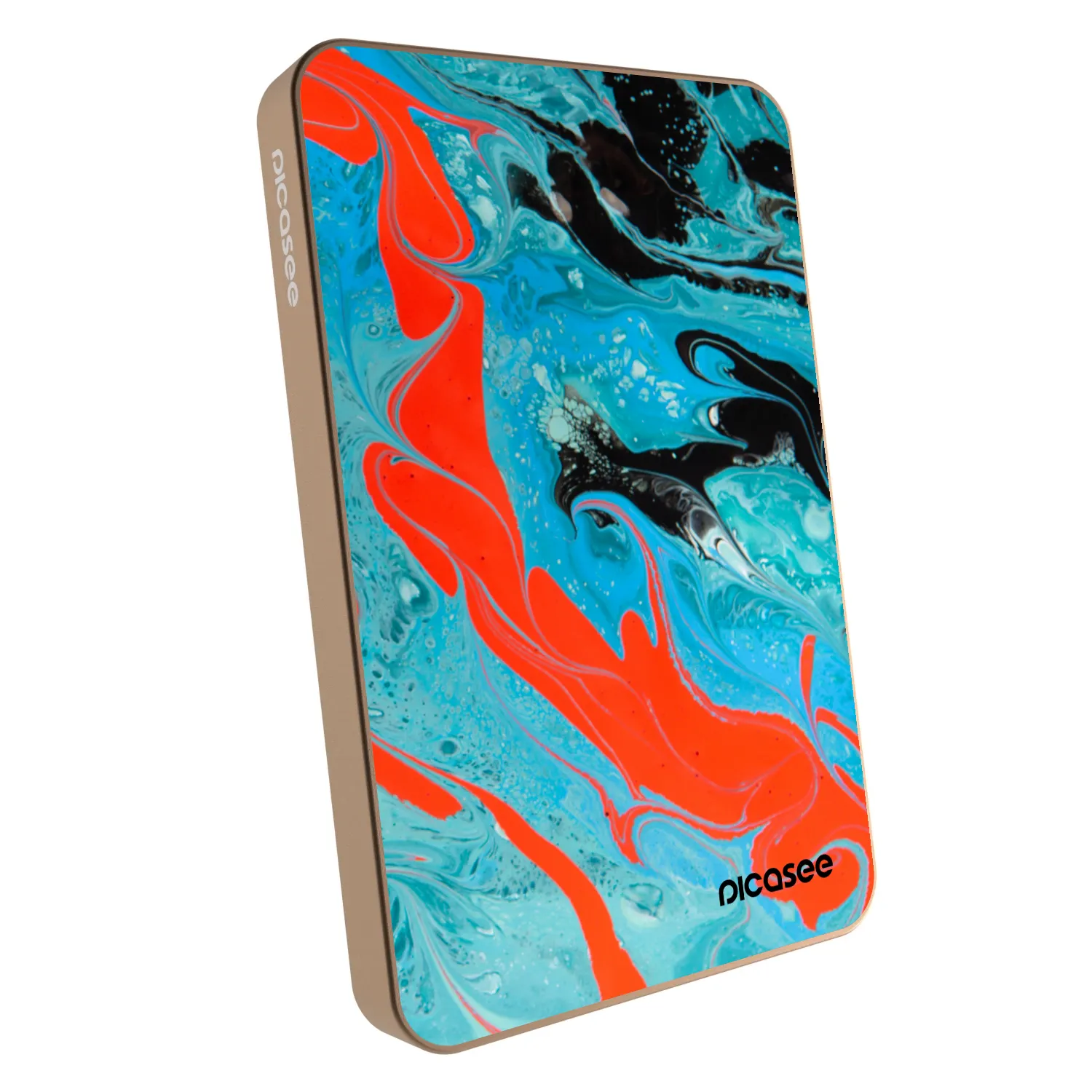 Picasee Prijenosni punjač s MagSafe 5 000 mAh Zlatni - Blue Magma