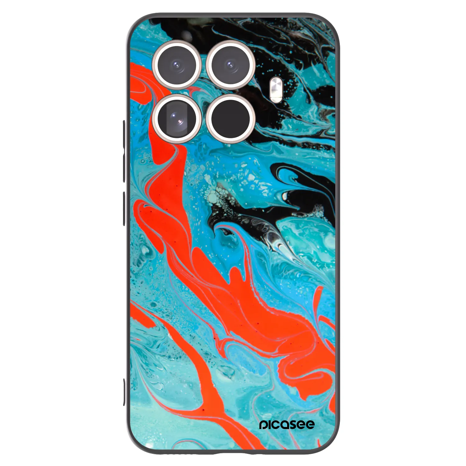Picasee crna silikonska maskica za Xiaomi 15T Pro - Blue Magma