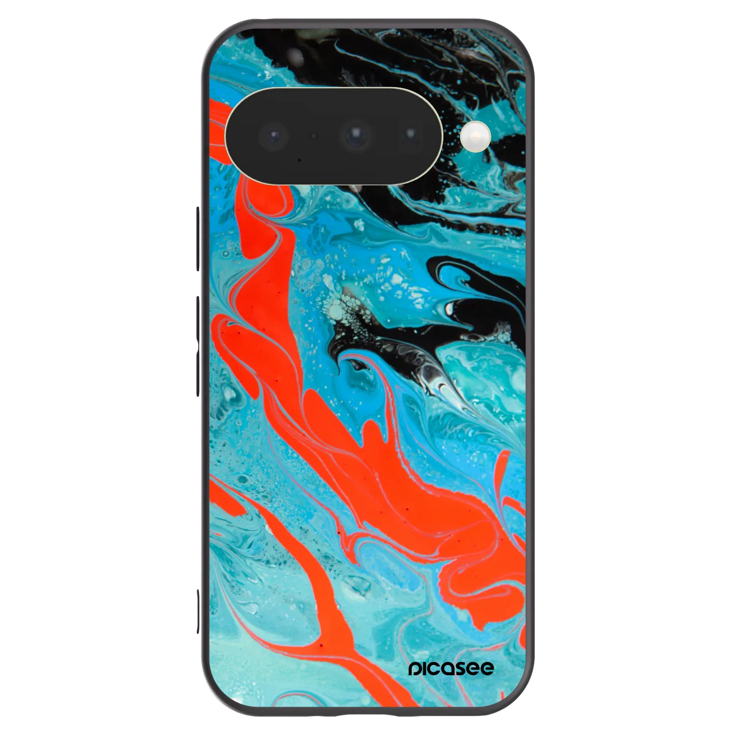 Picasee crna silikonska maskica za Google Pixel 10 - Blue Magma
