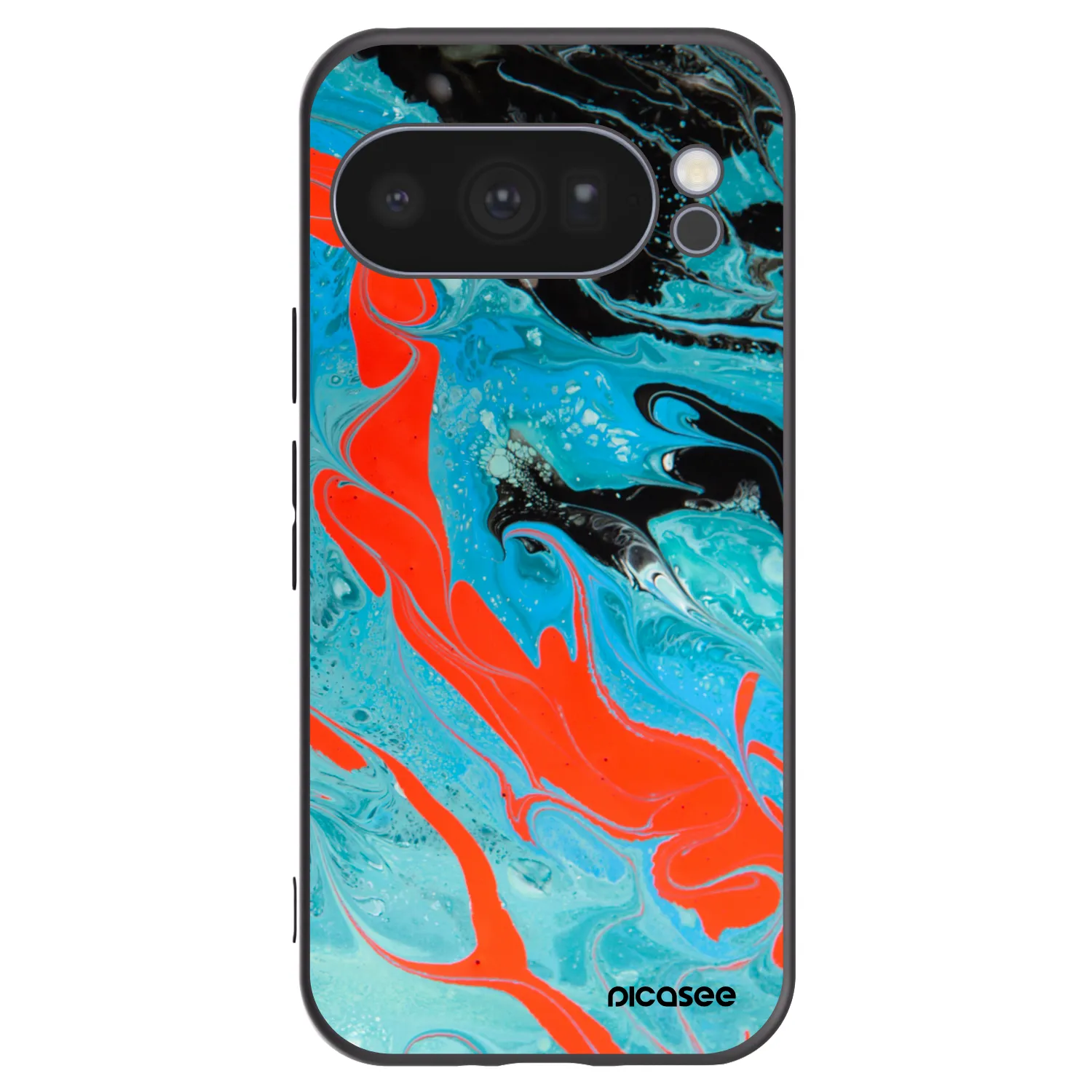 Picasee crna silikonska maskica za Google Pixel 10 Pro - Blue Magma