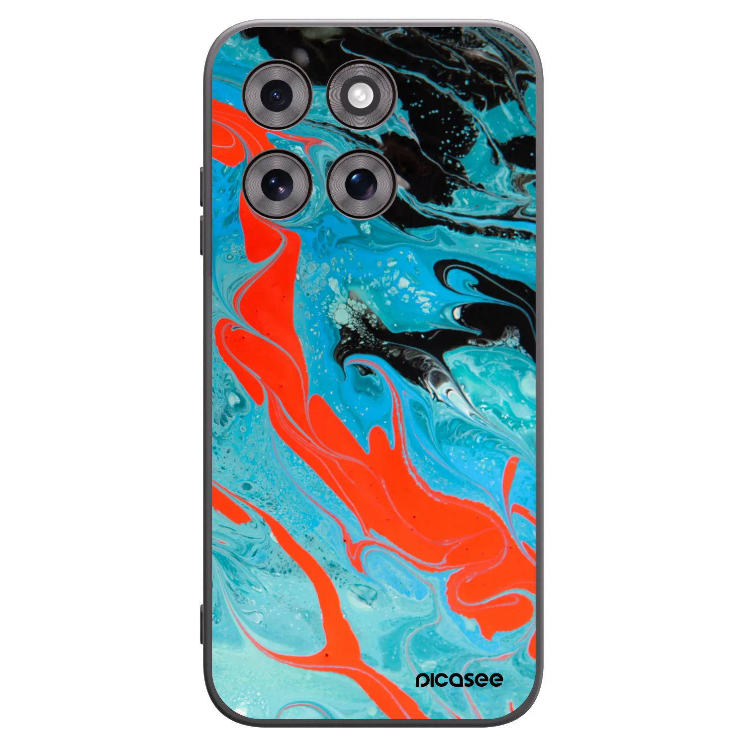 Picasee crna silikonska maskica za Motorola Moto G77 - Blue Magma