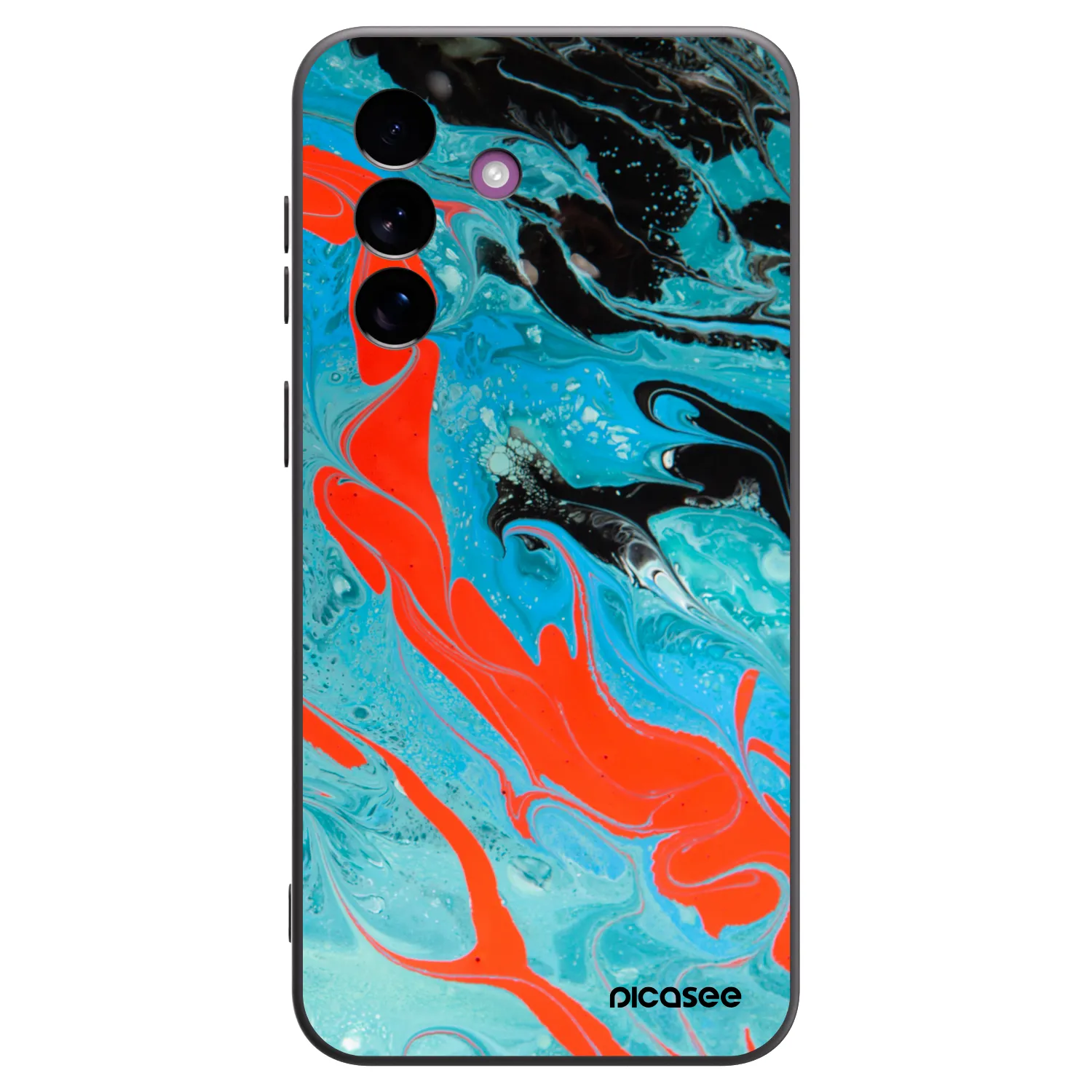 Picasee crna silikonska maskica za Samsung Galaxy A37 - Blue Magma