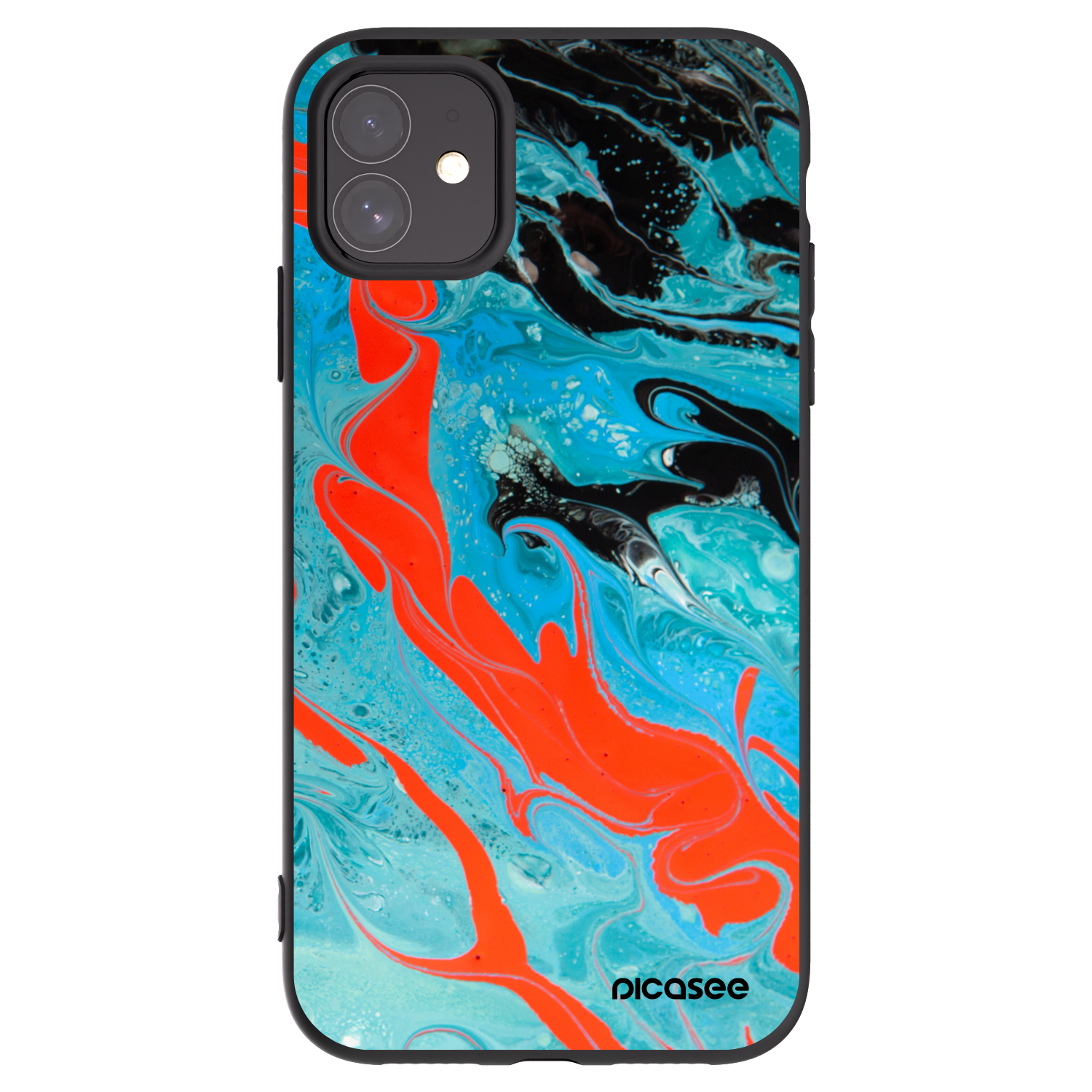 Picasee crna silikonska maskica za Apple iPhone 11 - Blue Magma
