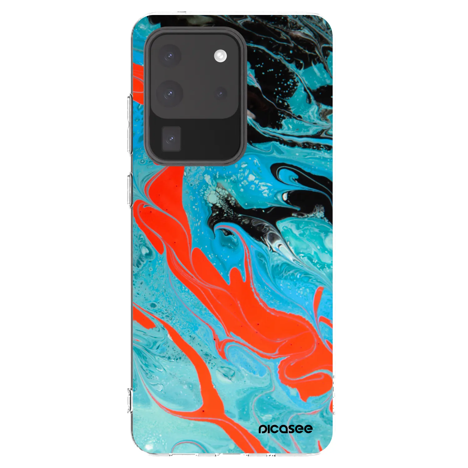 Picasee silikonska prozirna maskica za Samsung Galaxy S20 Ultra 5G G988F - Blue Magma