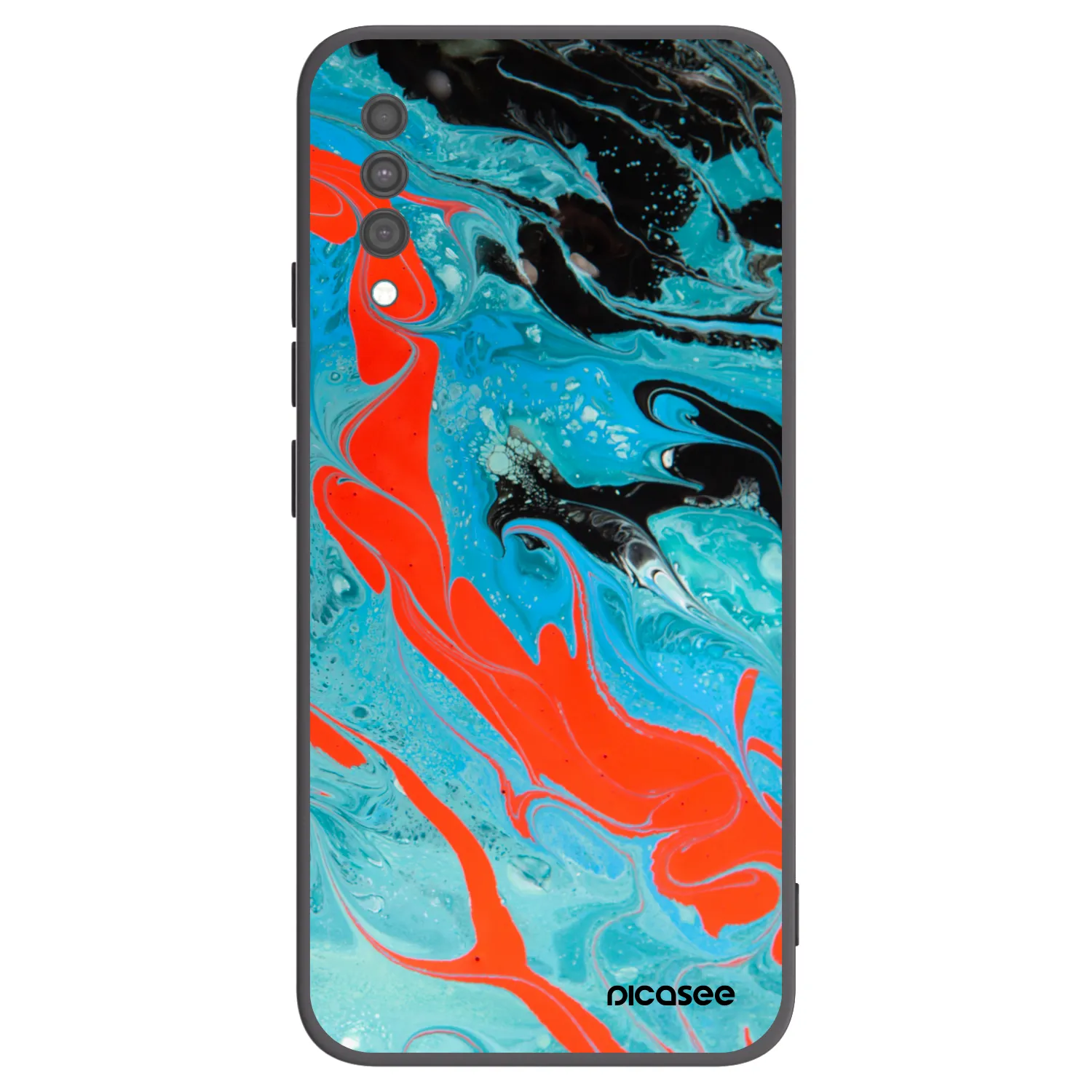 Picasee crna silikonska maskica za Samsung Galaxy A30s A307F - Blue Magma