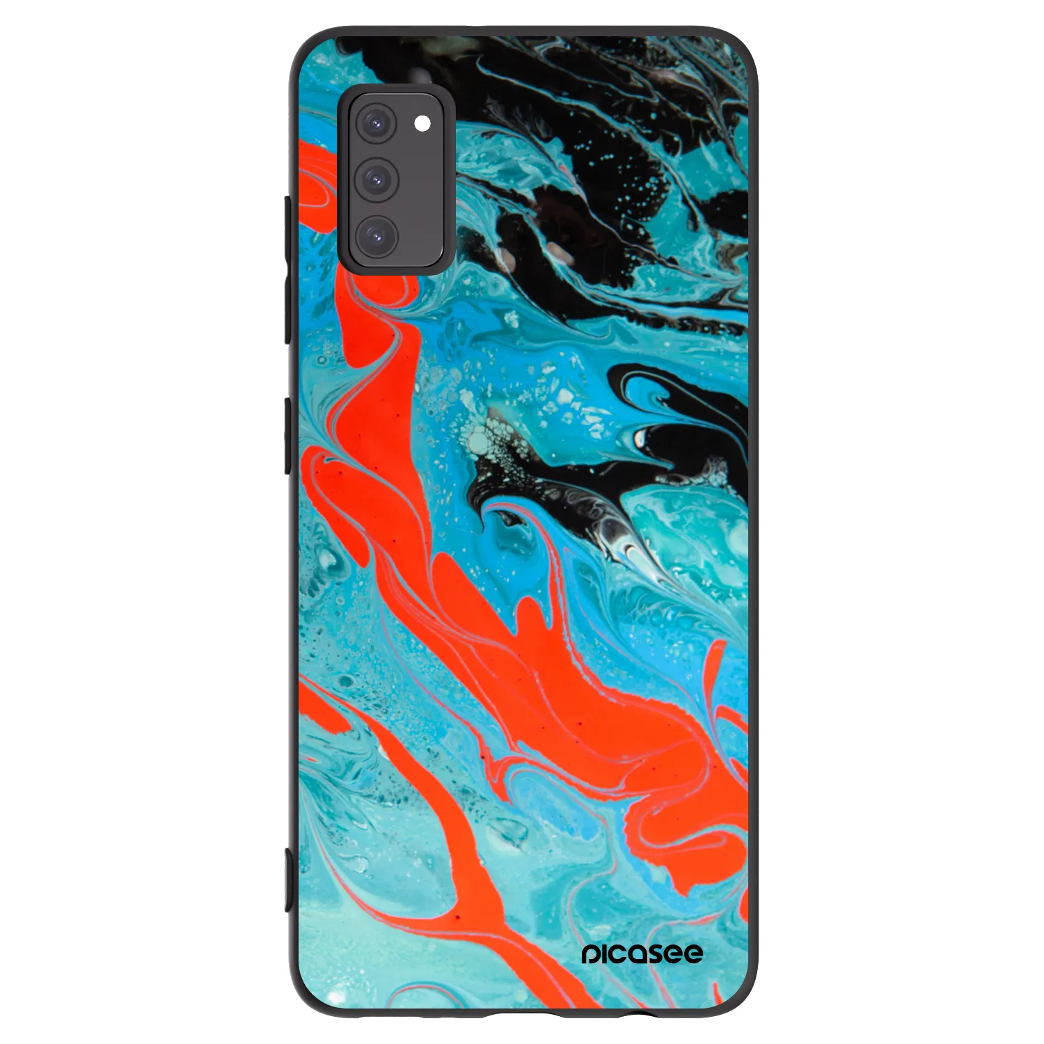 Picasee crna silikonska maskica za Samsung Galaxy A41 A415F - Blue Magma