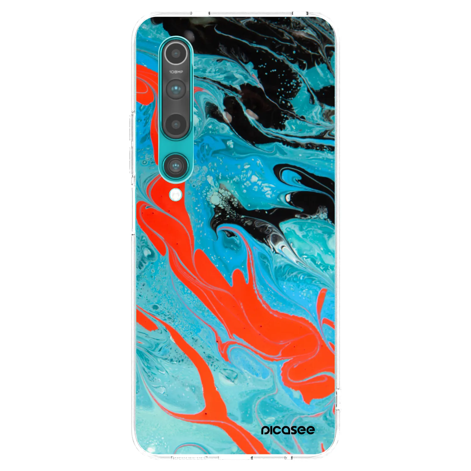 Picasee silikonska prozirna maskica za Xiaomi Mi 10 - Blue Magma