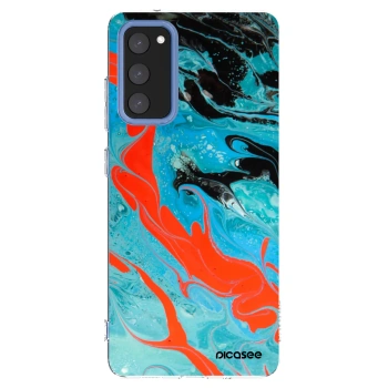 Picasee silikonska prozirna maskica za Samsung Galaxy S20 FE - Blue Magma