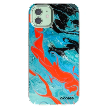 Picasee silikonska prozirna maskica za Apple iPhone 12 Pro - Blue Magma