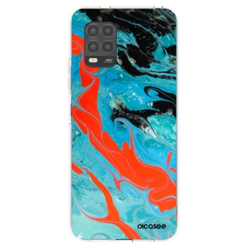 Picasee silikonska prozirna maskica za Xiaomi Mi 10 Lite - Blue Magma