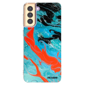 Picasee silikonska prozirna maskica za Samsung Galaxy S21+ 5G G996F - Blue Magma