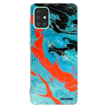 Picasee silikonska prozirna maskica za Samsung Galaxy M31s - Blue Magma