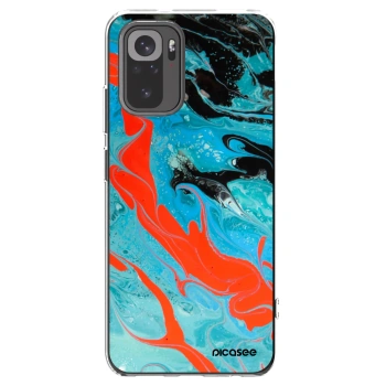 Picasee silikonska prozirna maskica za Xiaomi Redmi Note 10 - Blue Magma