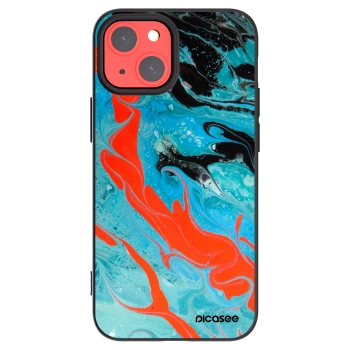 Picasee crna silikonska maskica za Apple iPhone 13 mini - Blue Magma