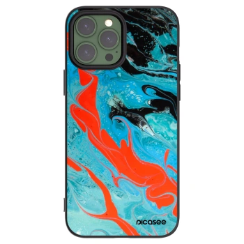 Picasee crna silikonska maskica za Apple iPhone 13 Pro Max - Blue Magma