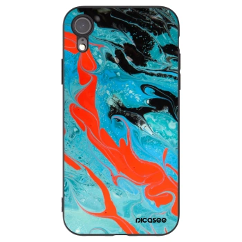 Picasee crna silikonska maskica za Apple iPhone XR - Blue Magma