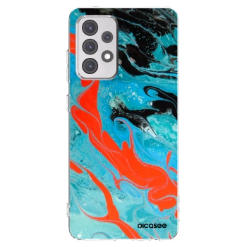 Picasee silikonska prozirna maskica za Samsung Galaxy A52s 5G A528B - Blue Magma