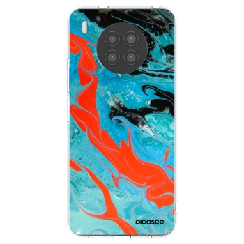 Picasee silikonska prozirna maskica za Huawei Nova 8i - Blue Magma