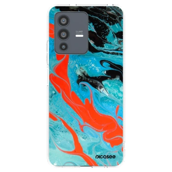 Picasee silikonska prozirna maskica za Vivo V23 5G - Blue Magma