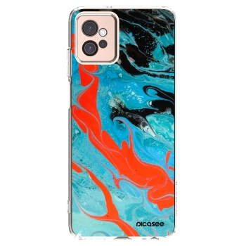 Picasee silikonska prozirna maskica za Motorola Moto G32 - Blue Magma
