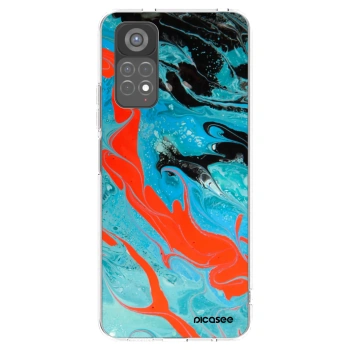 Picasee silikonska prozirna maskica za Xiaomi Redmi Note 11S 5G - Blue Magma