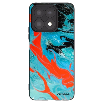 Picasee crna silikonska maskica za Honor X8a - Blue Magma