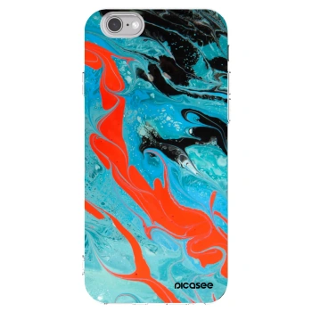 Picasee silikonska prozirna maskica za Apple iPhone 6/6S - Blue Magma