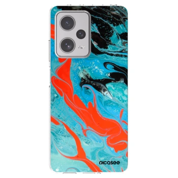 Picasee silikonska prozirna maskica za Xiaomi Redmi Note 12 Pro+ 5G - Blue Magma